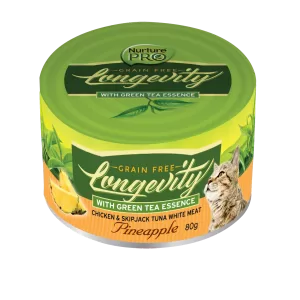 Nurture Pro - 菠蘿去毛球肉絲主食罐(雞肉+吞拿魚) 80g