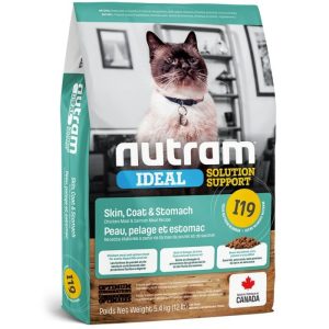 Nutram 加拿大紐頓-貓乾糧 - I19-敏感腸胃，皮膚配方-(2KG-5.4KG)