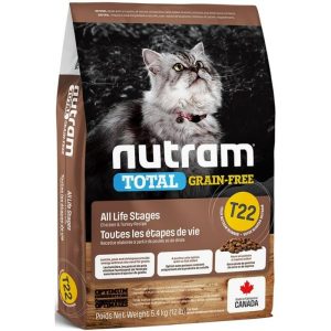 Nutram 加拿大紐頓-貓乾糧 - T22-無穀物 - 雞肉火雞配方-(2KG-5.4KG)
