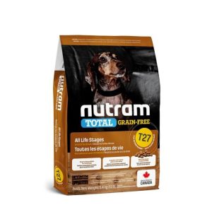 Nutram 加拿大紐頓-狗乾糧- T27-無穀物細粒 - 火雞雞肉及鴨肉配方-(2KG-5.4KG)
