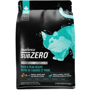 Nutrience SUBZERO 無穀物貓乾糧 – 單一蛋白無穀物 – 鴨肉及梨配方-(1.8KG-4.5KG)