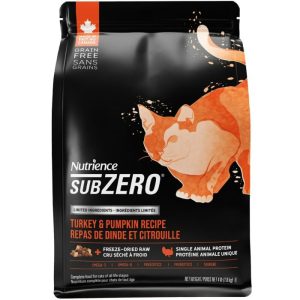 Nutrience SUBZERO 無穀物貓乾糧 – 單一蛋白無穀物 - 火雞及南瓜配方-(1.8KG-4.5KG)
