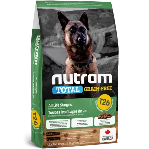 Nutram 加拿大紐頓-狗乾糧-T26 無薯無穀物 -羊肉豆莢配方-(2KG-11.4KG)