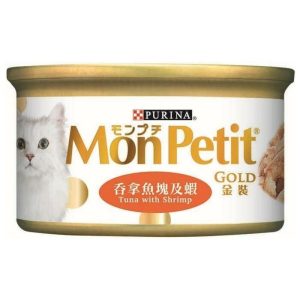 Mon Petit GOLD-貓濕糧 - 金裝 - 吞拿魚塊及蝦-85g
