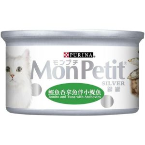 Mon Petit SILVER- 貓濕糧 -銀裝-鰹魚吞拿魚伴小鯷魚-85g